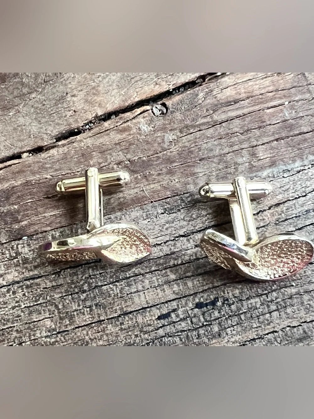 Gold-Tone Textured Men's Cufflinks